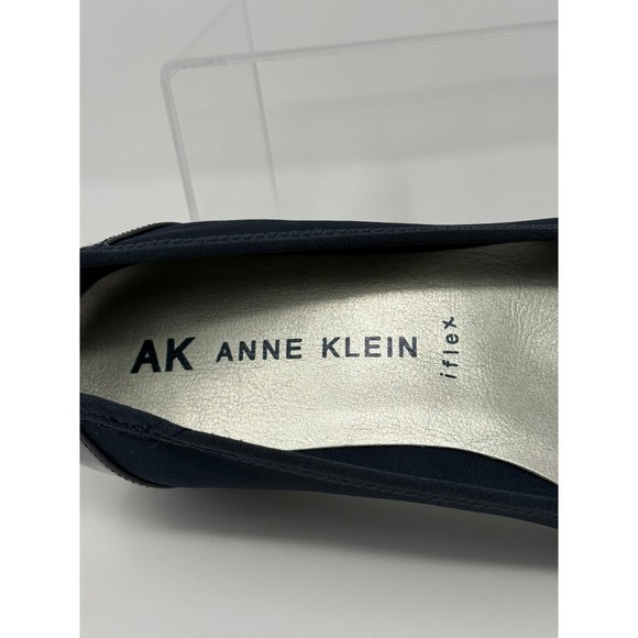 Anne Klein Women's Navy Blue Wedge Heels Comfort Iflex Shoes Size 8.5 - Picture 6 of 9
